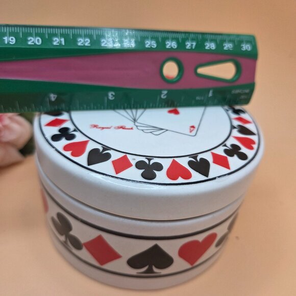 Ceramic Poker Coasters & Holder with Lid American Atelier Casino Royale Cards - Picture 14 of 15